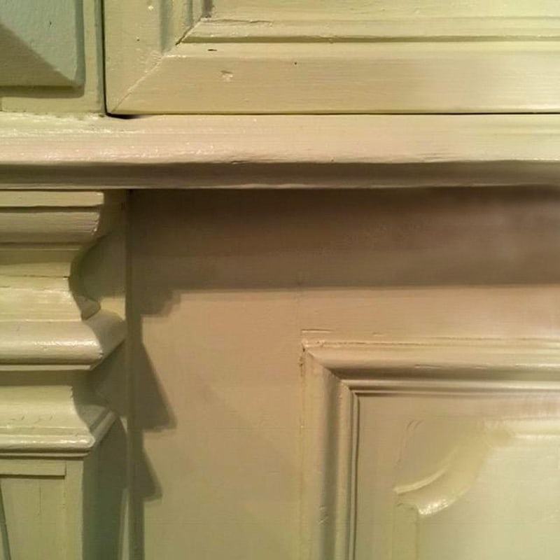 Yellow Wood Buffet with Yellow Glass Shelves, 1850 - 14