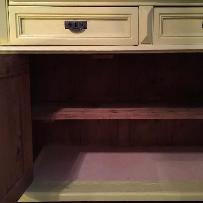 Yellow Wood Buffet with Yellow Glass Shelves, 1850 - 8
