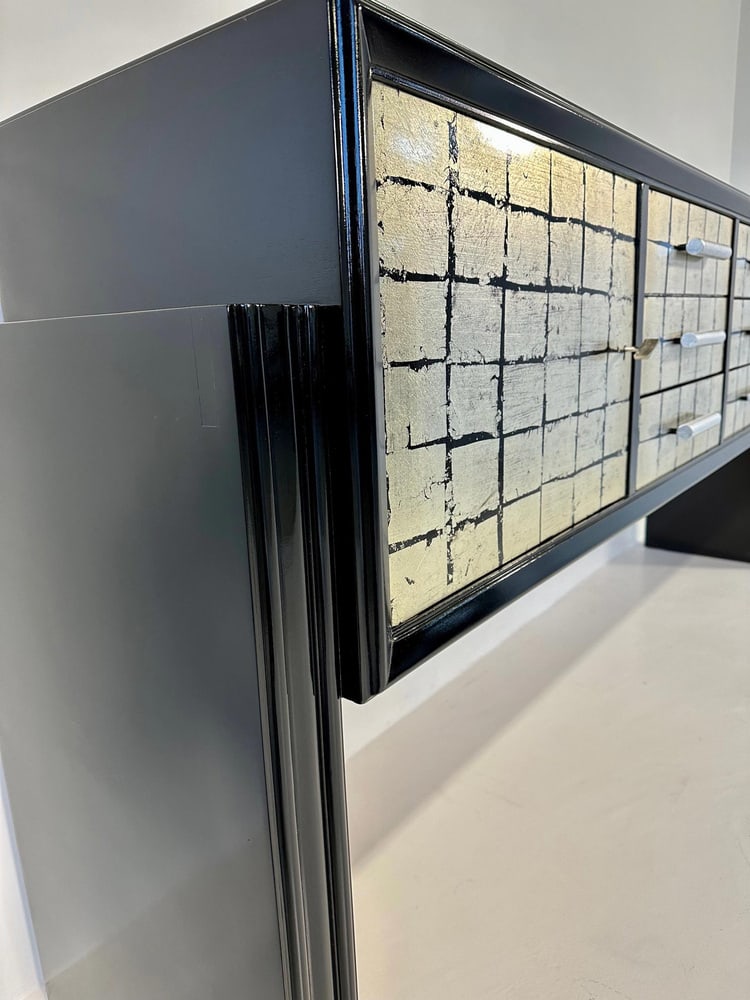 Leaf Sideboard in Black and Silver, 1950s - 8