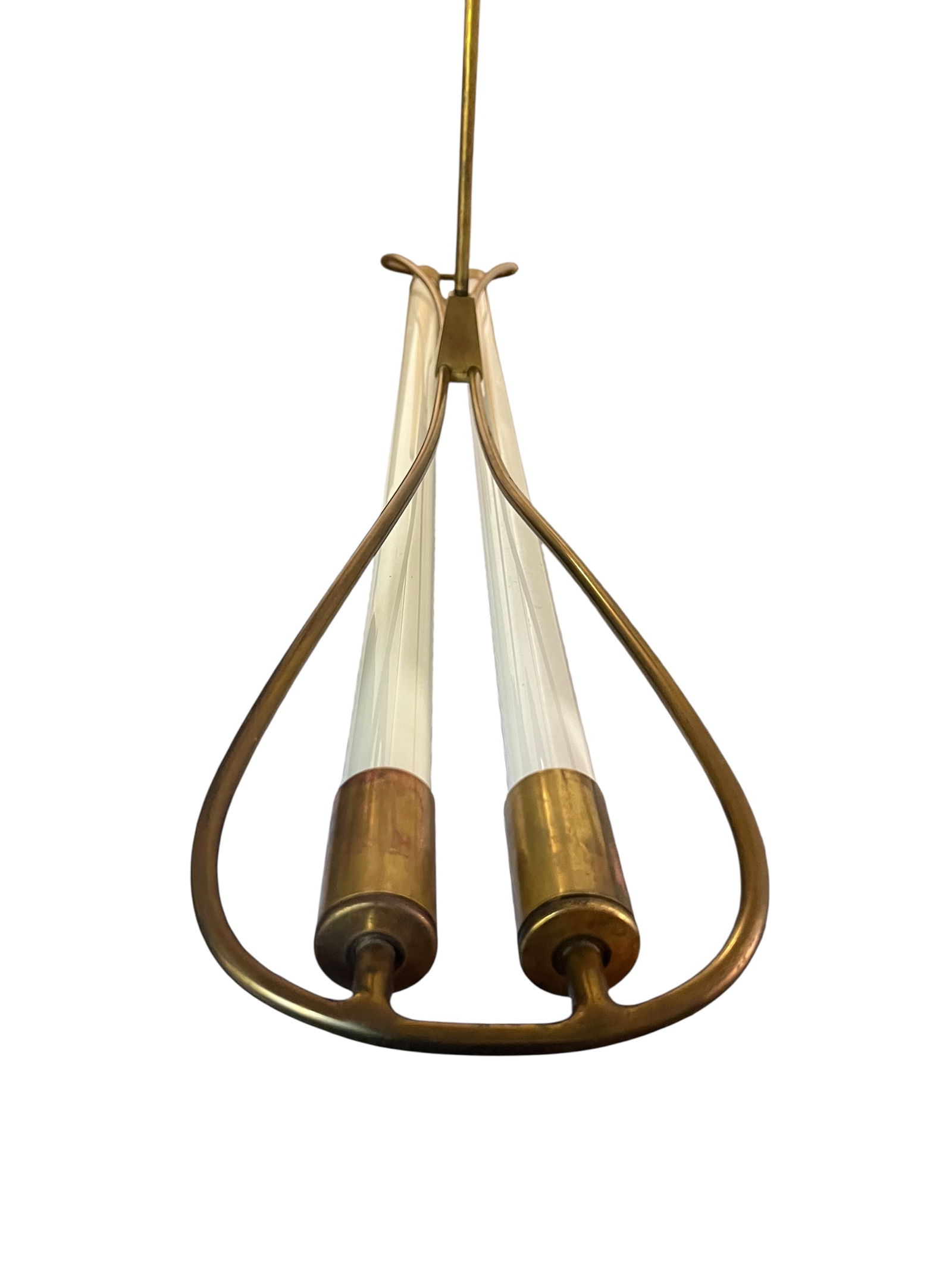 Brass Hanging Light by Kaiser & Co, 1930s - 3