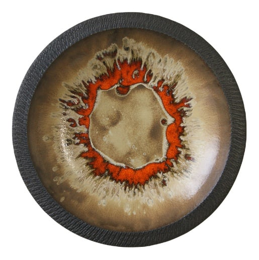 Ceramic Wall Plate from Løvemose Keramik, 1960s: An impressive, heavy ceramic bowl made by Løvemose Keramik, one of the most recognizable artistic ceramics studios in Denmark in the 20th century. This unique piece embodies the essence of Scandi