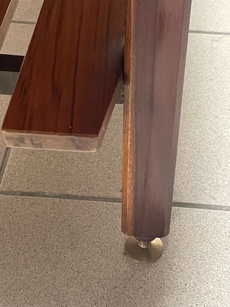 Large Vintage Bench in Teak and Fabric, 1960s - 18