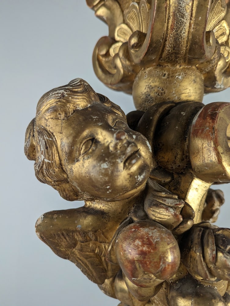 Baroque Torcheres in Golden Wood, 1800s, Set of 2 - 10