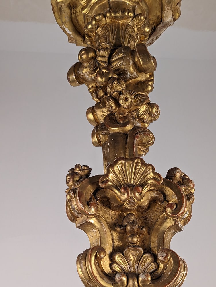 Baroque Torcheres in Golden Wood, 1800s, Set of 2 - 12