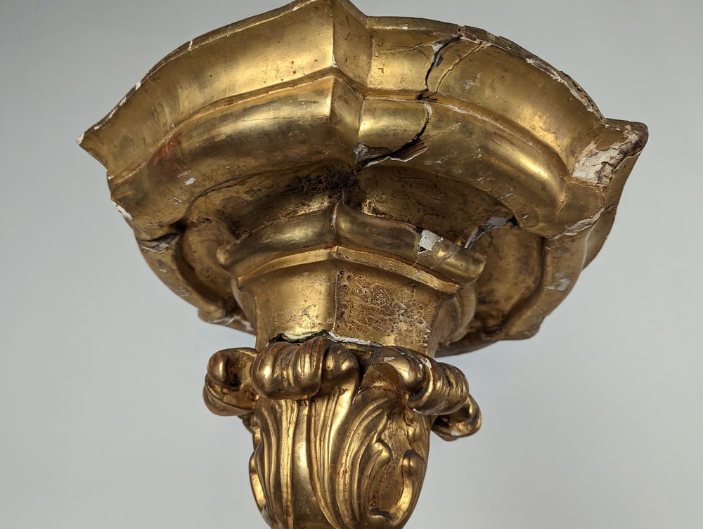 Baroque Torcheres in Golden Wood, 1800s, Set of 2 - 18