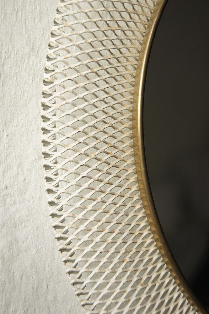 Brass Metal Mirror from V M Werkstätten, 1950s - 3