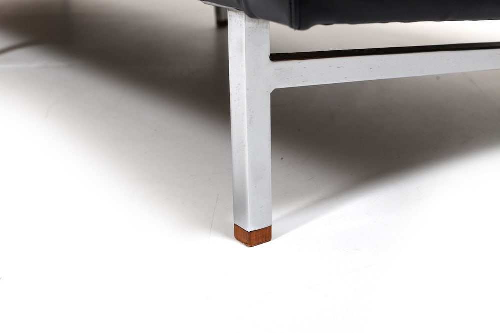 Large Danish Leather, Chrome and Teak Sofa, 1965 - 15