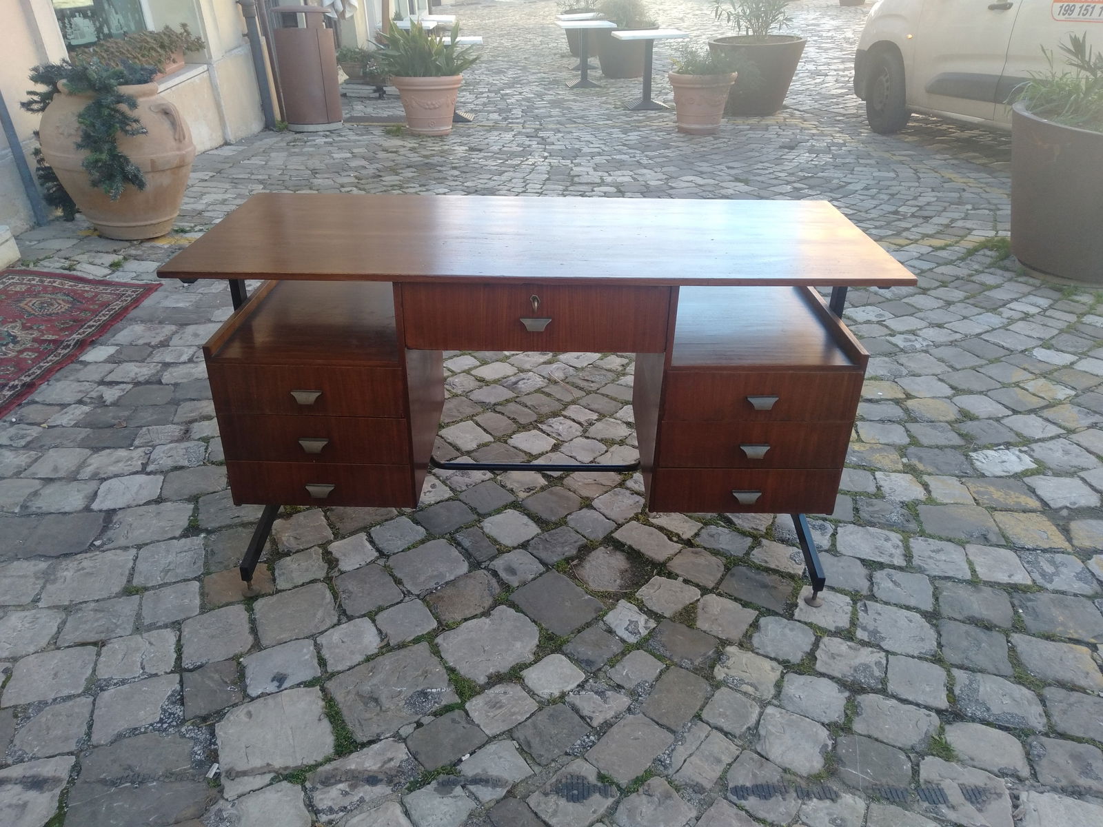 Swedish Teak Desk, 1950s - 3