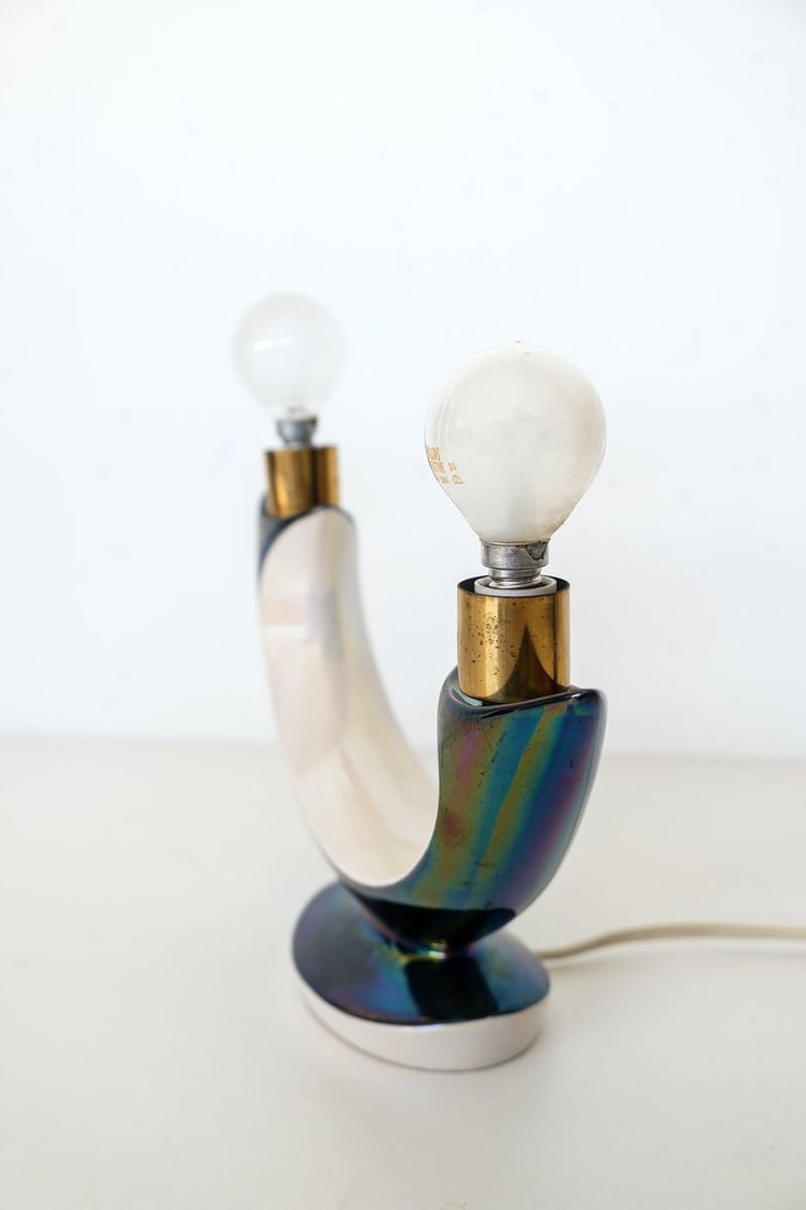 Sculptural Iridescent Ceramic Lamp from Verceram - 2