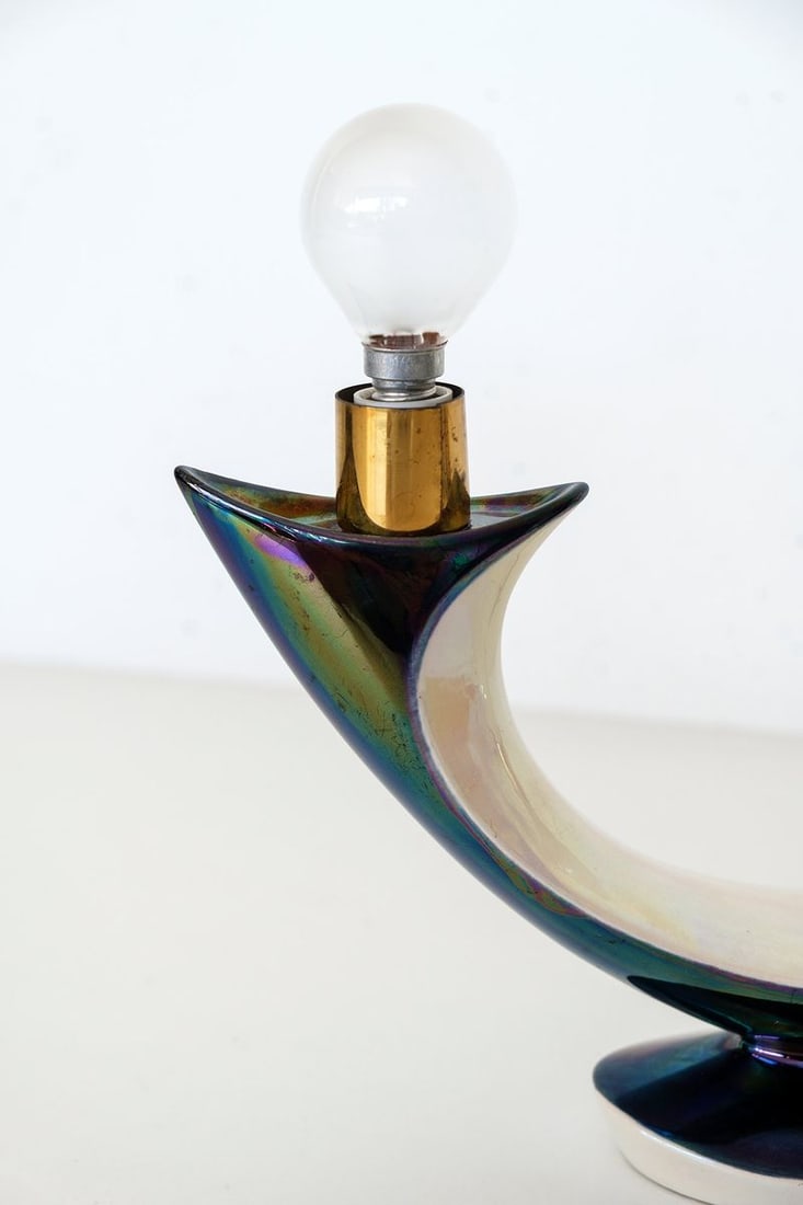Sculptural Iridescent Ceramic Lamp from Verceram - 4