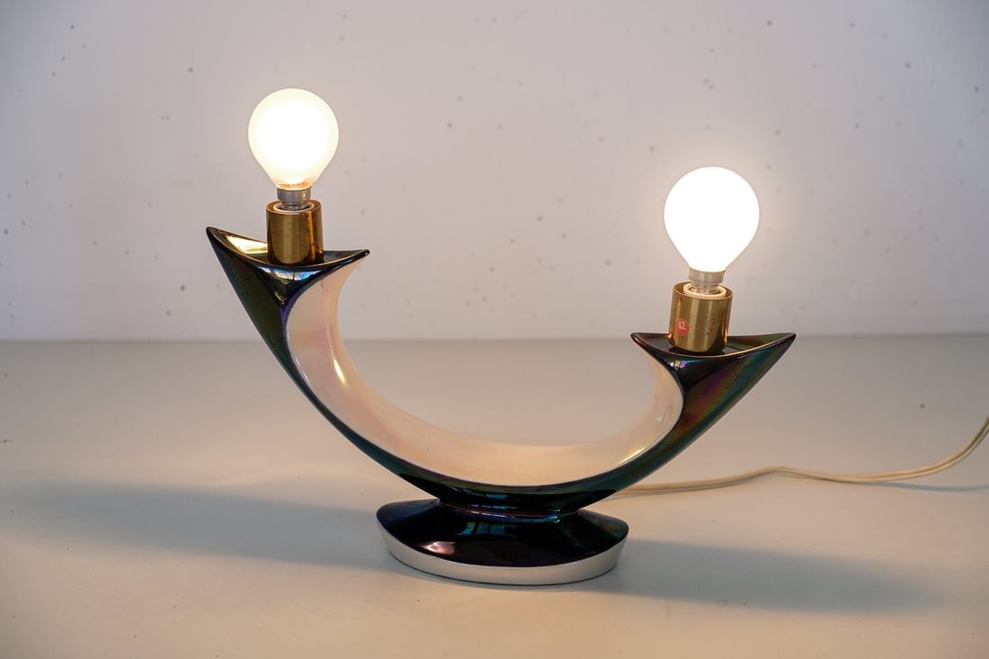 Sculptural Iridescent Ceramic Lamp from Verceram - 5