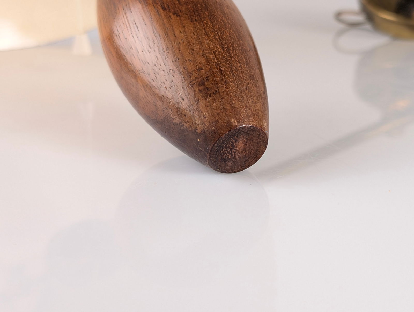 Brass and Wood Wall Sconce with Black Shade, 1950s - 10