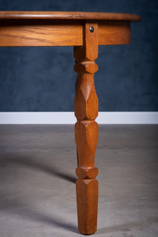 Oak Dining Table by Henning Kjærnulf, 1970s - 5