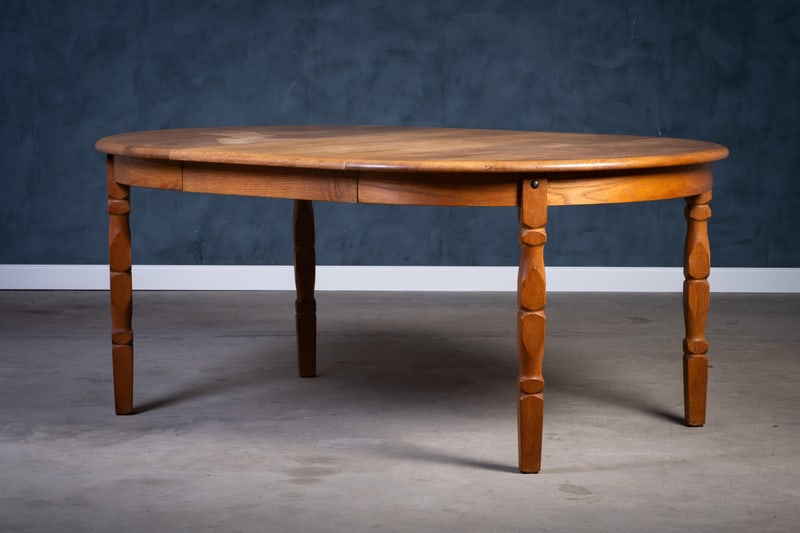 Oak Dining Table by Henning Kjærnulf, 1970s - 7