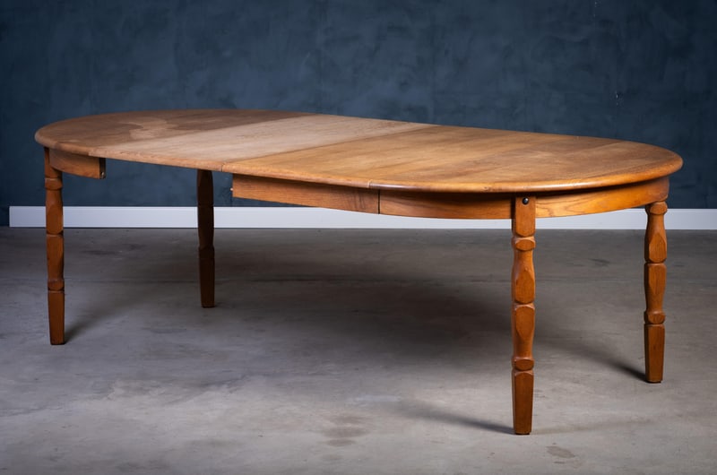 Oak Dining Table by Henning Kjærnulf, 1970s - 9