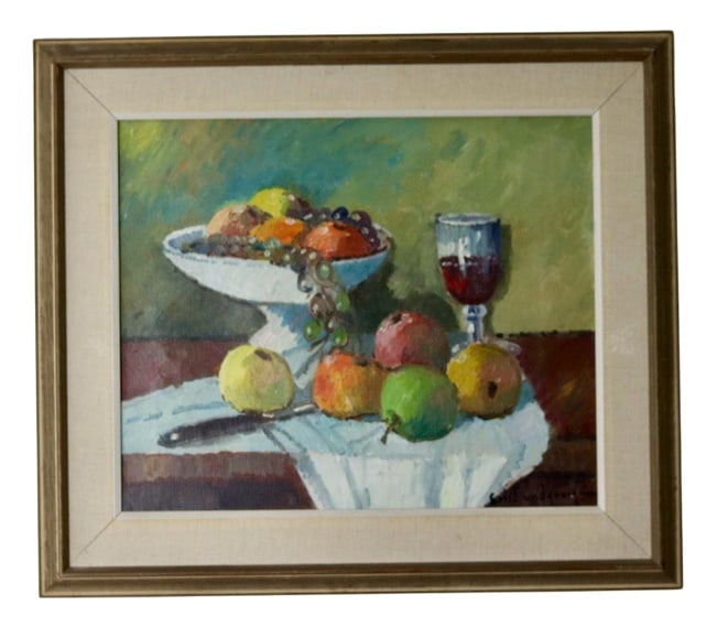 Eric Lundgren, Fruit Bowl, 1920s, Oil on Canvas (1 of 10)