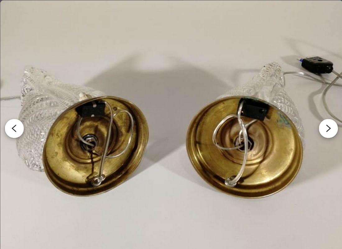 Art Deco Murano Glass Lamps, 1950s, Set of 2 - 10