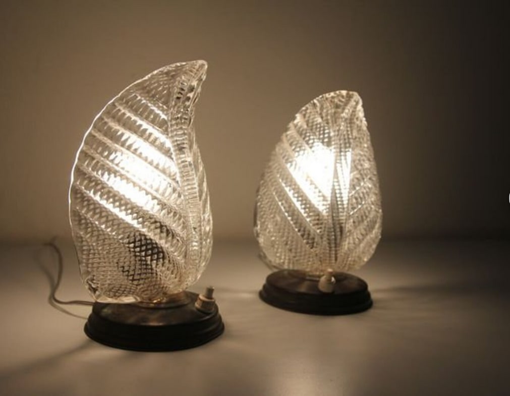 Art Deco Murano Glass Lamps, 1950s, Set of 2 - 11