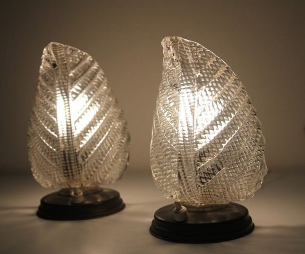 Art Deco Murano Glass Lamps, 1950s, Set of 2 - 2