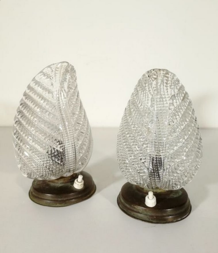 Art Deco Murano Glass Lamps, 1950s, Set of 2 - 6