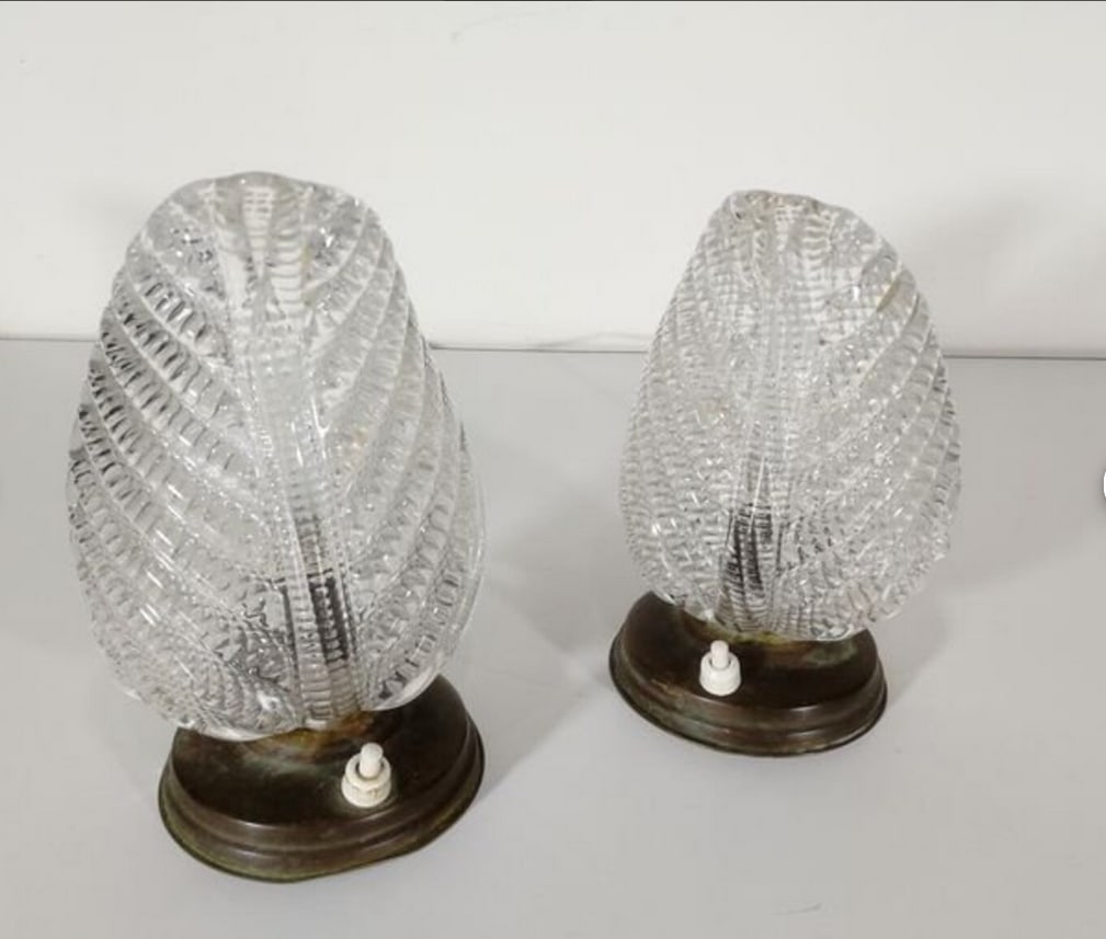 Art Deco Murano Glass Lamps, 1950s, Set of 2 - 7