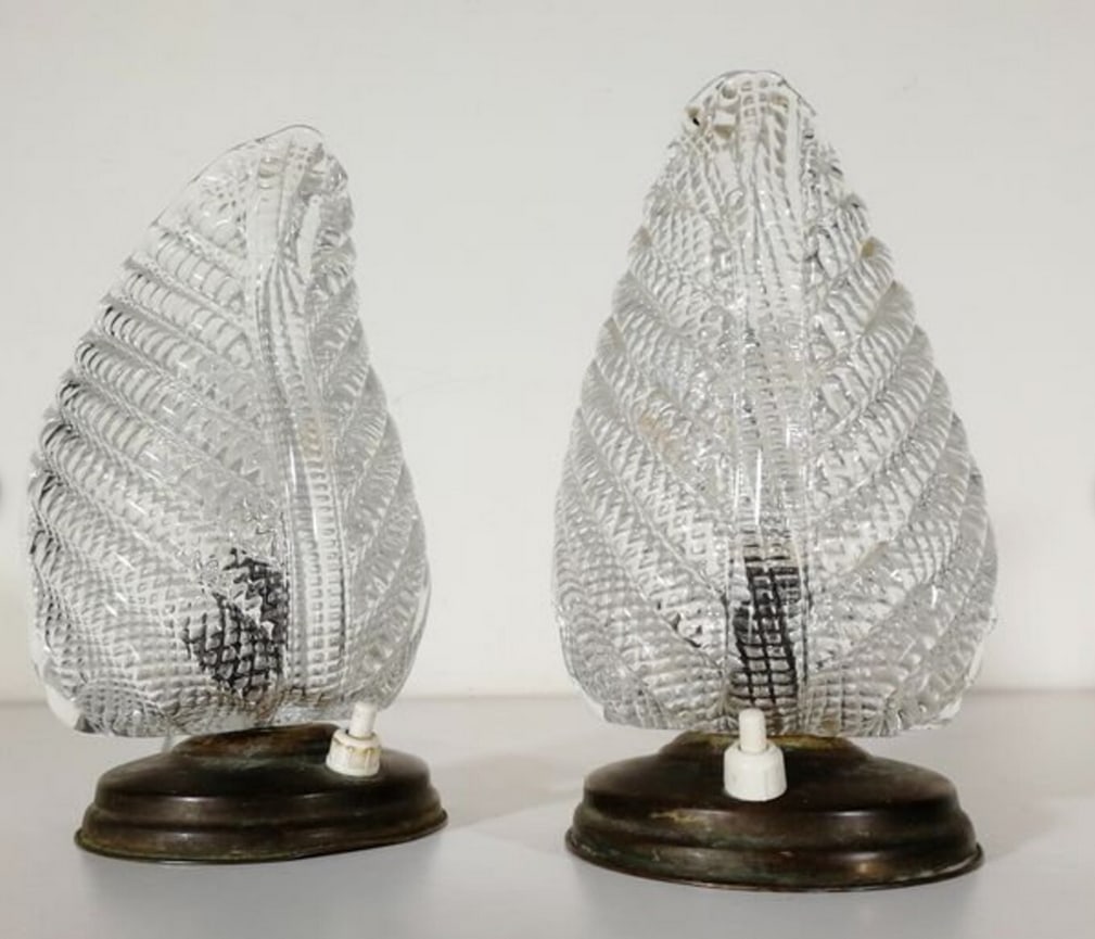 Art Deco Murano Glass Lamps, 1950s, Set of 2 - 9