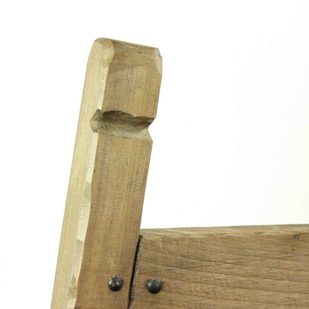 Large Wood & Leather Bar Stools, 1950s, Set of 3 - 8