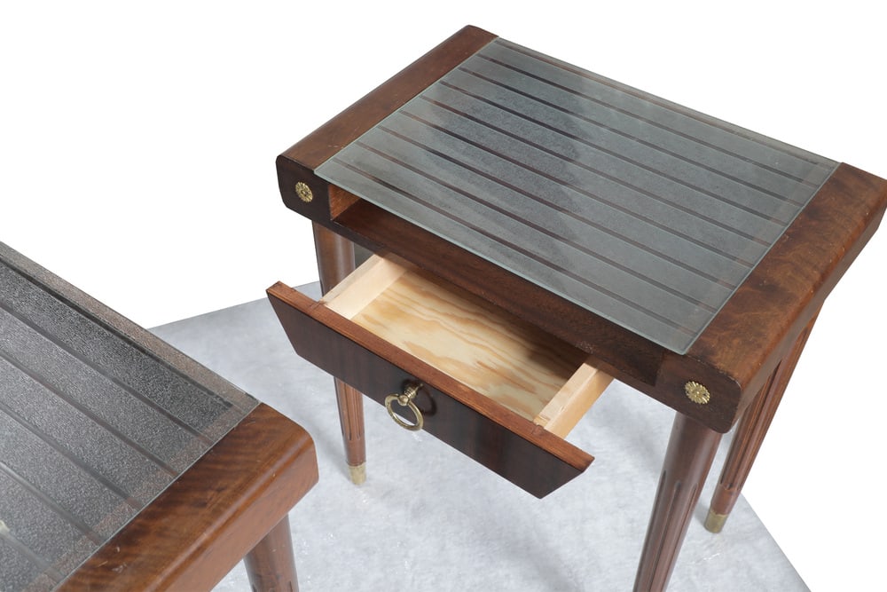 Mid-Century Modern Wooden Nightstands, Set of 2 - 3