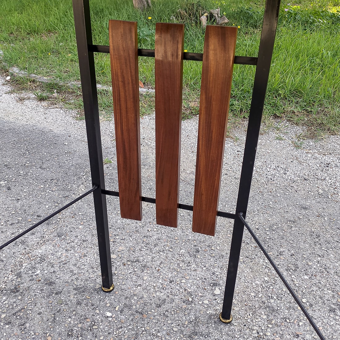 Iron Console Table with Brass Details, 1960s - 20