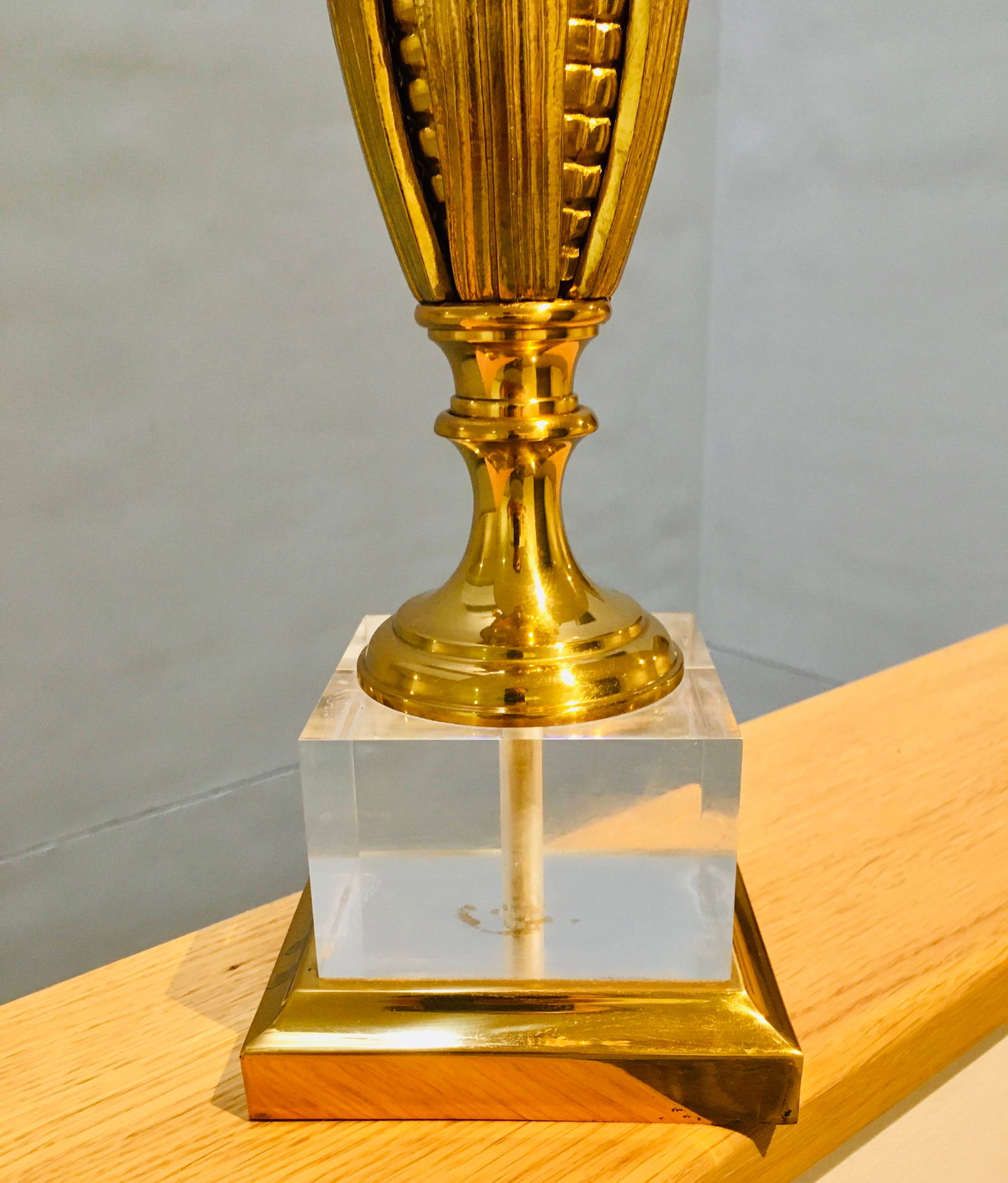 Brass Corn Lamp attributed Maison Charles, 1960s - 3