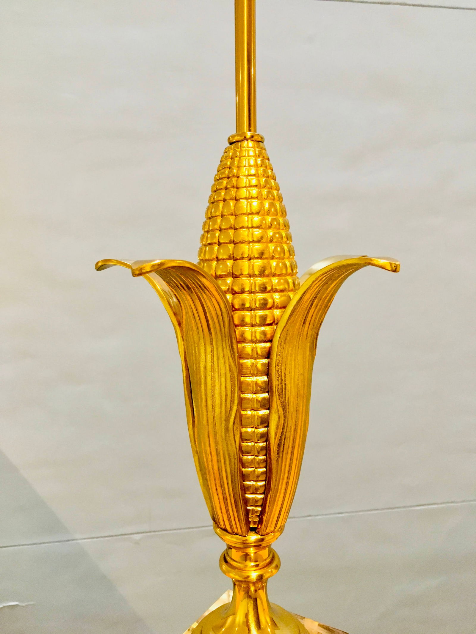 Brass Corn Lamp attributed Maison Charles, 1960s - 7