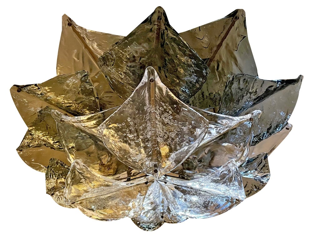 Murano Glass Ceiling Lamp from Mazzega, 1974: impressive, massive and very rare to find, 4 levels of crystals, collector's item Country of Manufacture: Italy Design Period: 1970 to 1979 Production Period: 1970 to 1979 Additional Condition