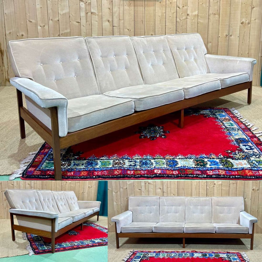 Scandinavian 4-Seater Sofa in Teak, 1970s - 12