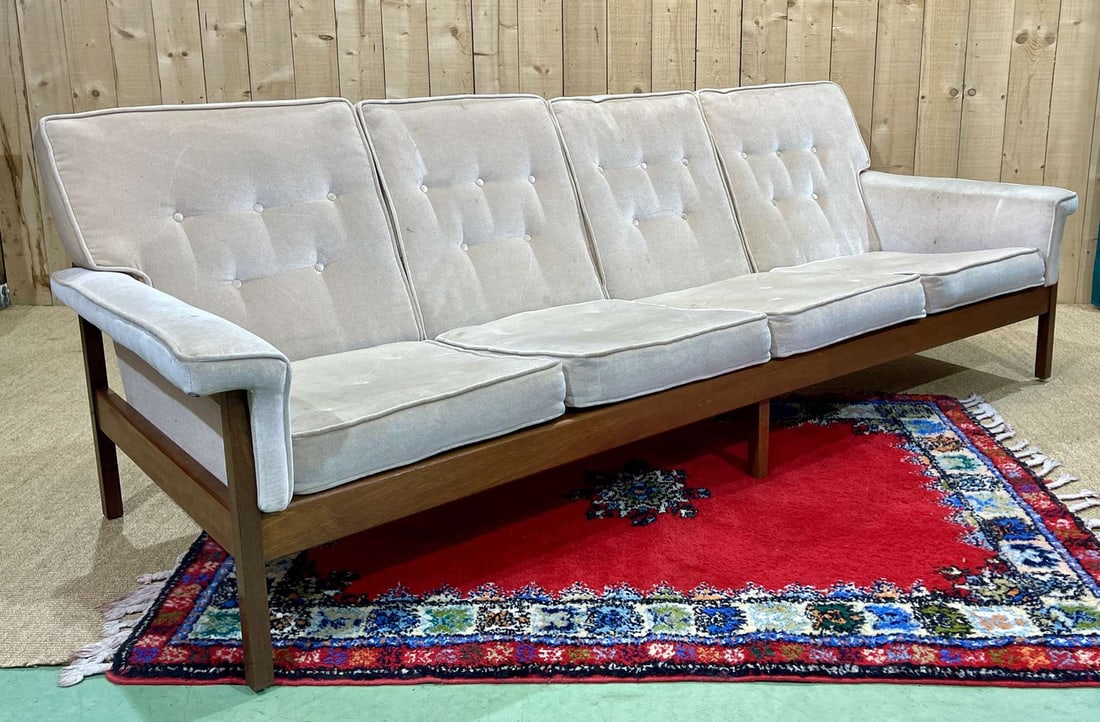 Scandinavian 4-Seater Sofa in Teak, 1970s - 5