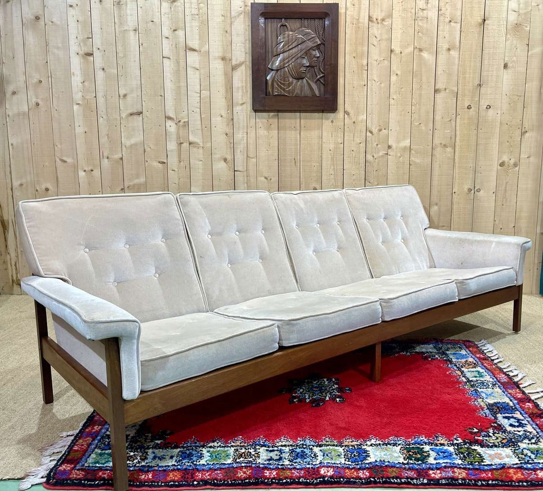 Scandinavian 4-Seater Sofa in Teak, 1970s - 6