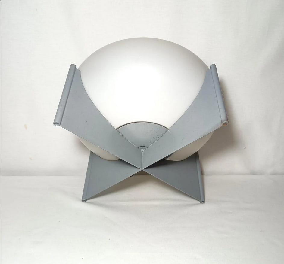 German Table Lamp with Opaline Glass Shade, 1980s - 9