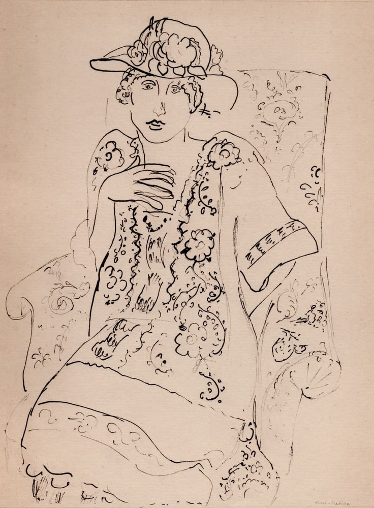 Matisse, Sitting Girl, Original Lithograph, 1920 - 7