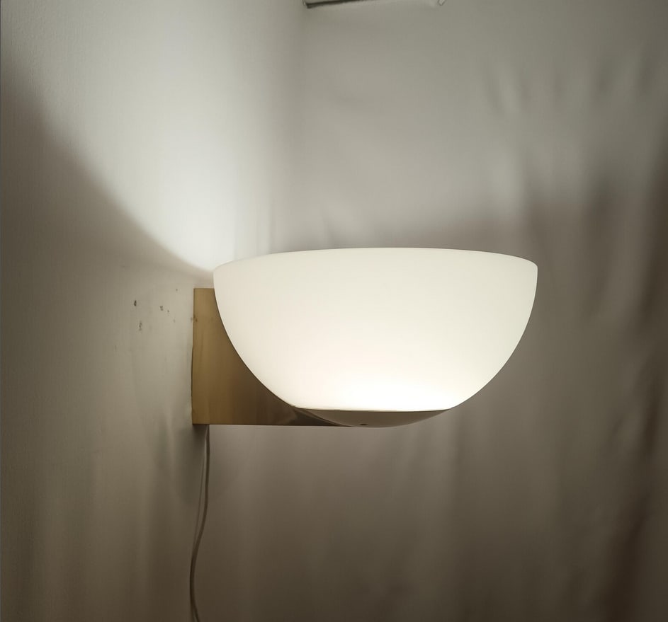 Opaline Glass Sconce from Glashütte Limburg, 1970s - 8