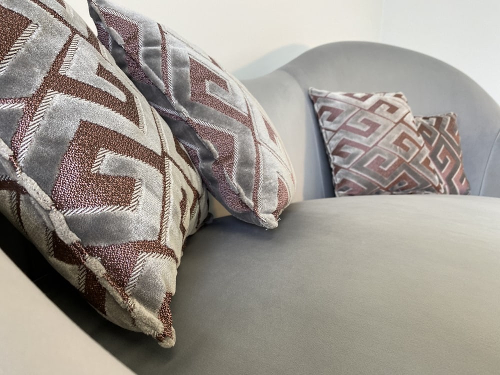 Art Deco Velvet and Macassar Sofa, 1950s - 7