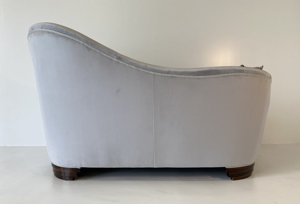 Art Deco Velvet and Macassar Sofa, 1950s - 9