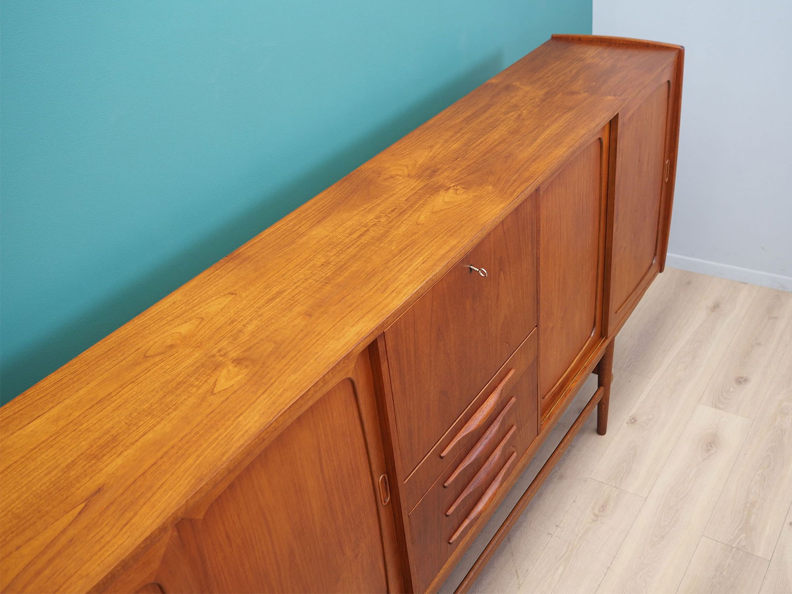 Vintage Danish Teak Highboard, 1960s - 8