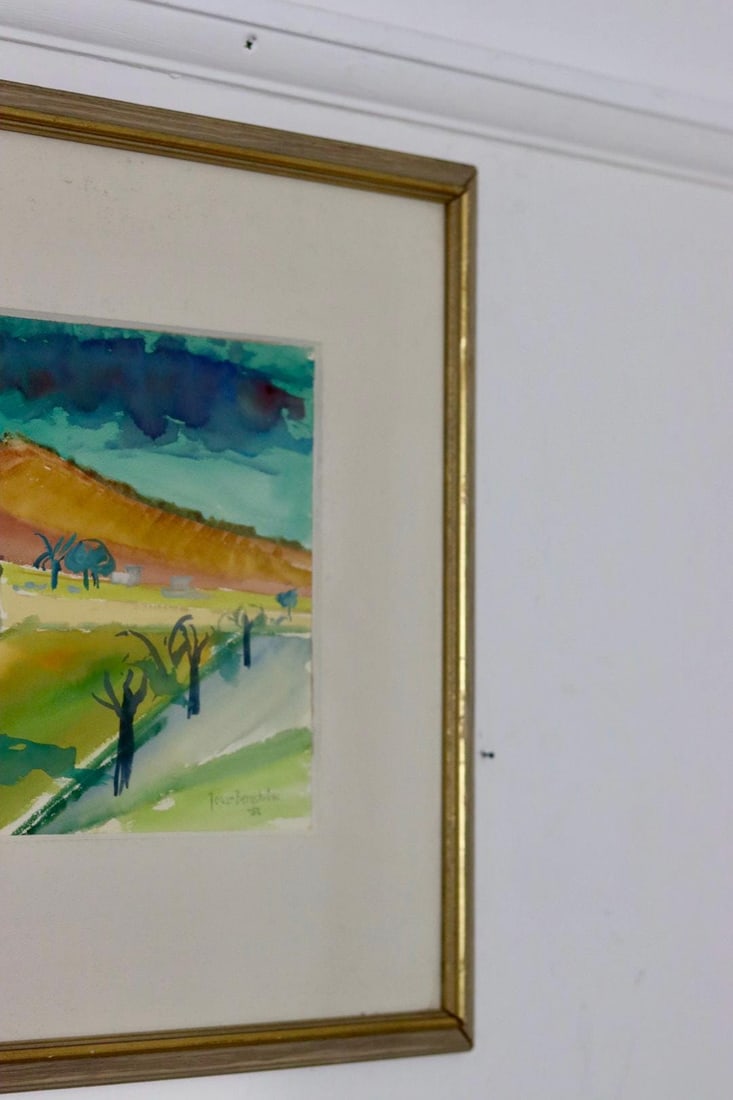 Jonne Bergström, Street, 1952, Watercolor, Framed - 12