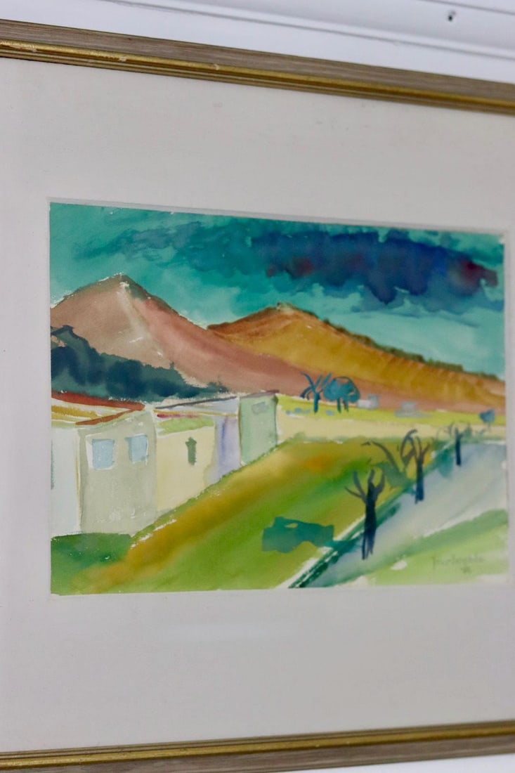 Jonne Bergström, Street, 1952, Watercolor, Framed - 16