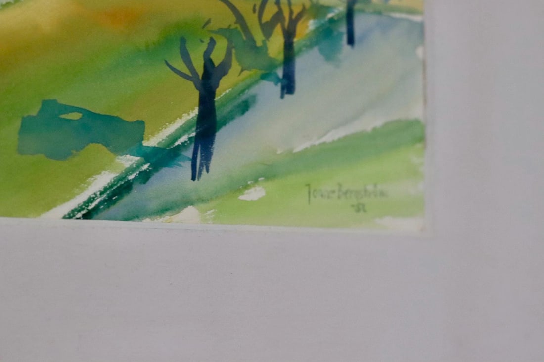 Jonne Bergström, Street, 1952, Watercolor, Framed - 17