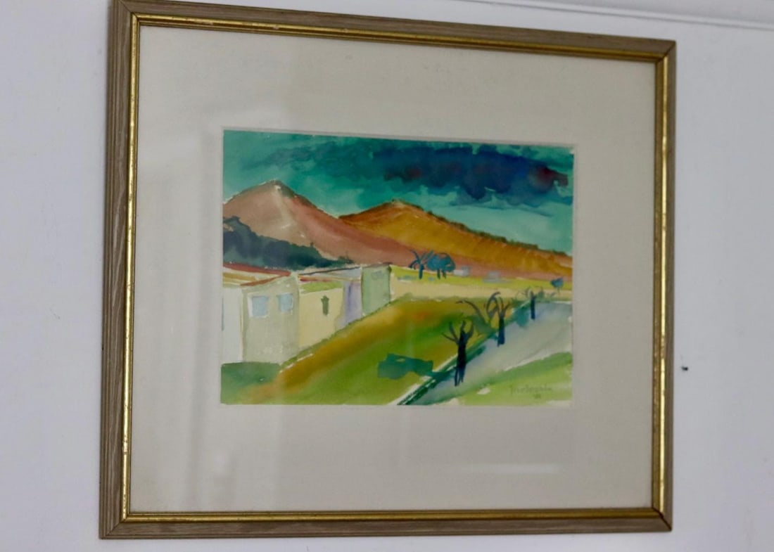 Jonne Bergström, Street, 1952, Watercolor, Framed - 18