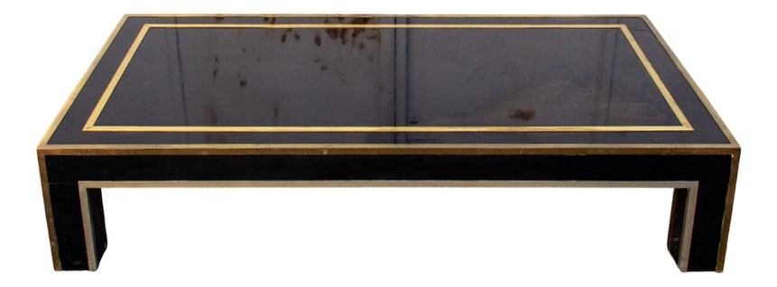 Low Laminate, Brass & Nickel-Plated Table, 1970s (1 of 6)