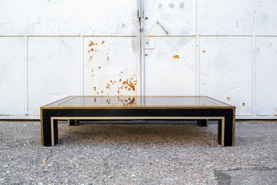 Low Laminate, Brass & Nickel-Plated Table, 1970s - 3