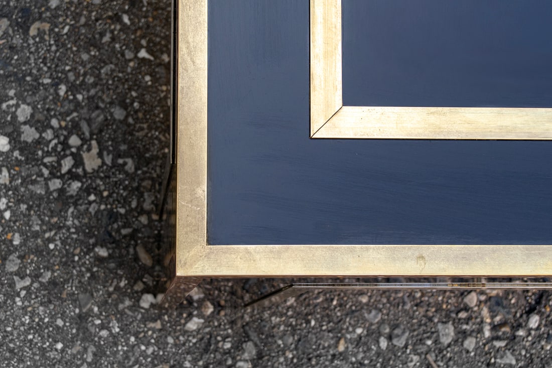 Low Laminate, Brass & Nickel-Plated Table, 1970s - 5