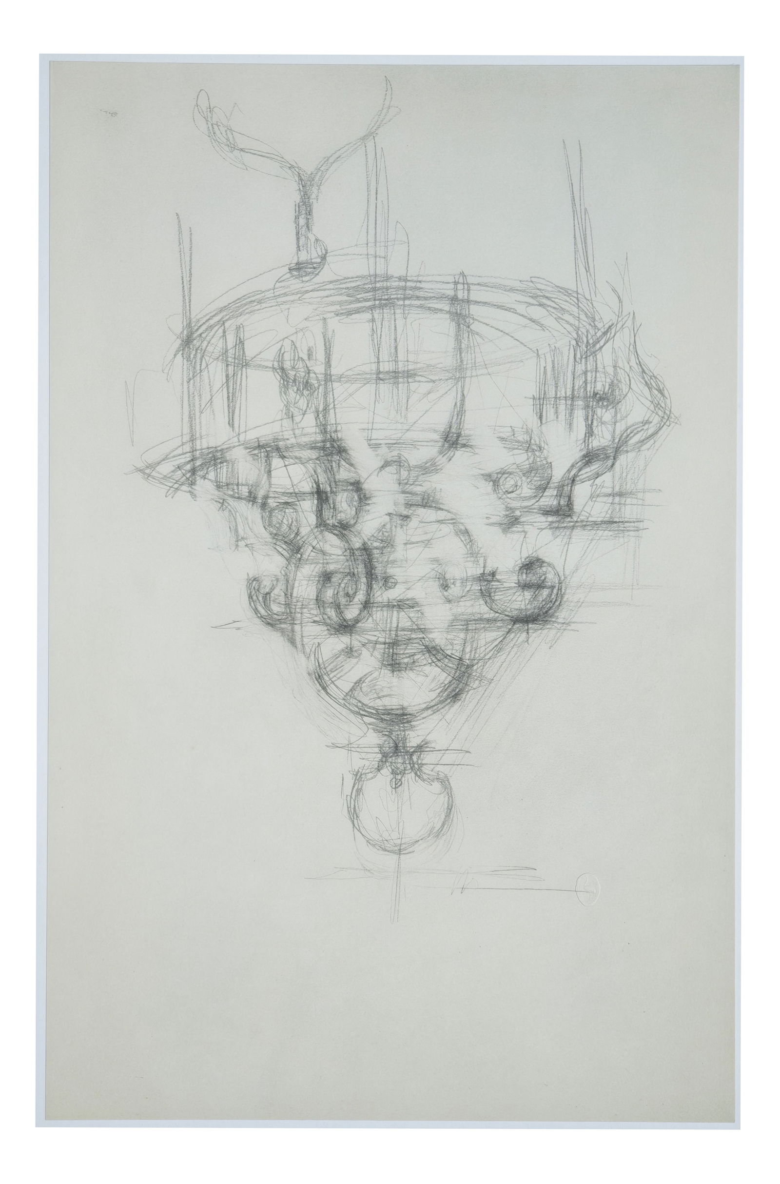 Alberto Giacometti, Chandelier, 1963, Lithograph: Artist: ALBERTO GIACOMETTI (1901-1966), d'aprèsTitle: "Lampadario" (Chandelier)Year of ideation: 1963Year of print: 1963In the original folderTotal size: 56 x 45 cmLithograph size: 50.5 x 32.7