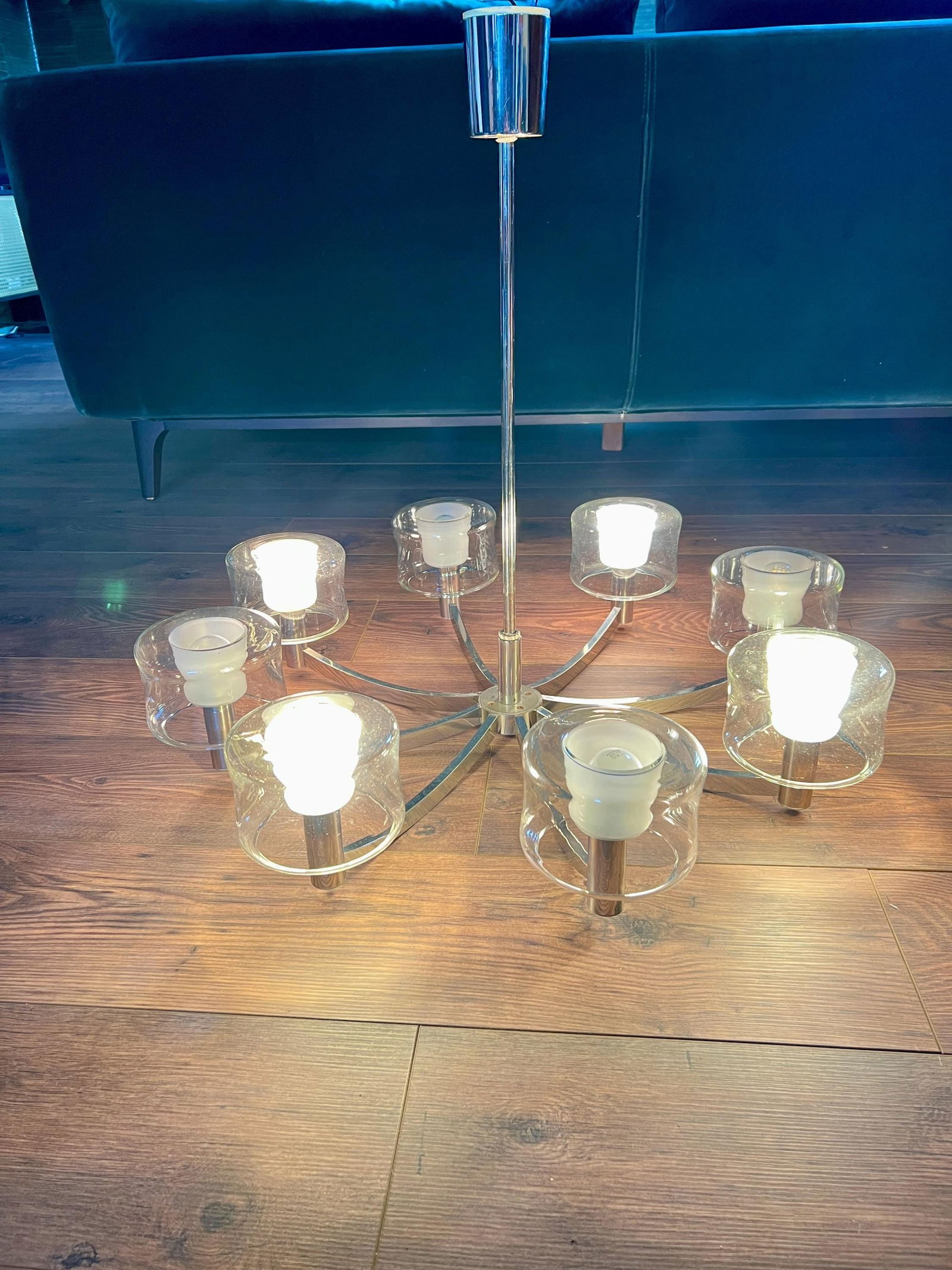 Sputnik Chandelier attributed to Kaiser Idell, 1970s - 13